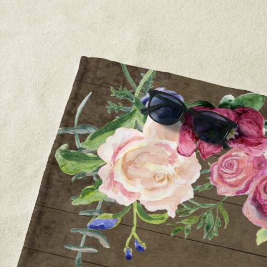 国素朴フローラの水パーソナライズされた色名 ビーチタオル (インサイチュ)