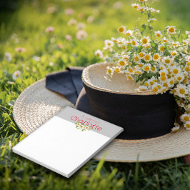 国素朴フローラデイジー水色グレー ノートパッド