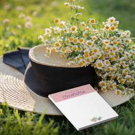 国素朴フローラデイジー水色ピンク ノートパッド