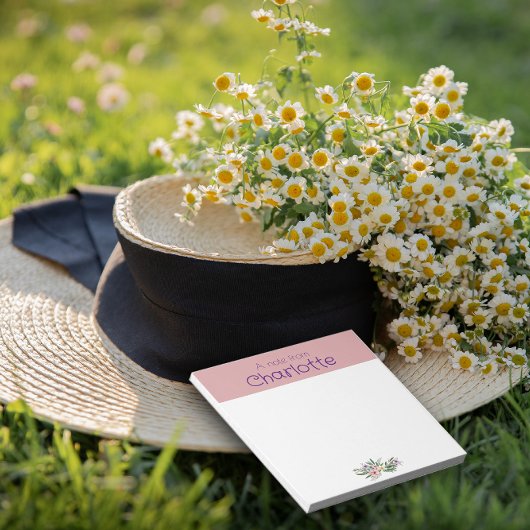 国素朴フローラデイジー水色ピンク ノートパッド