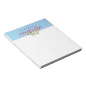 国素朴フローラデイジー水色ブルー ノートパッド (アングル)