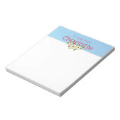 国素朴フローラデイジー水色ブルー ノートパッド (回転)