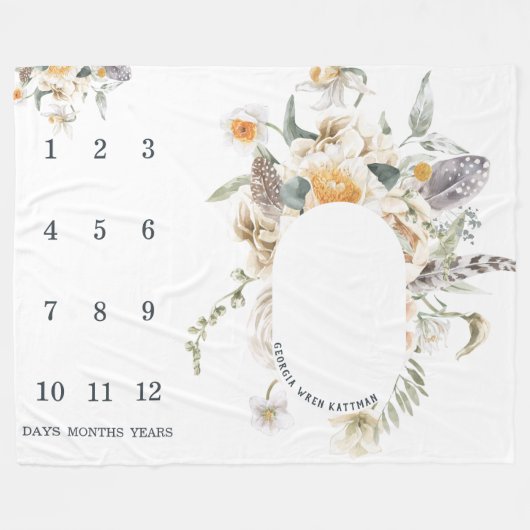 国素朴フローラベビー一括 フリースブランケット (正面(横))