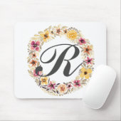 国素朴フローラリース水カラーモノグラム マウスパッド (マウス)