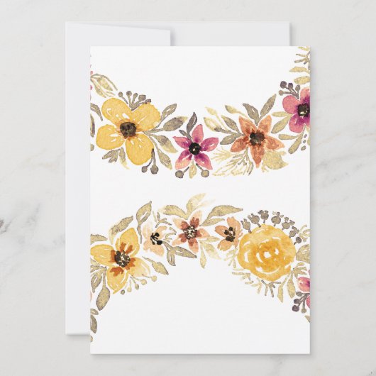 国素朴フローラリース水彩卒業 招待状 (裏面)