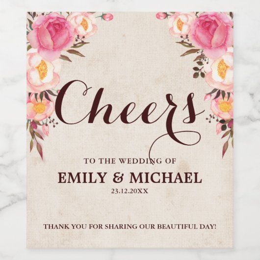 国素朴フローラワインボトルラベル ワインラベル (シングルラベル)