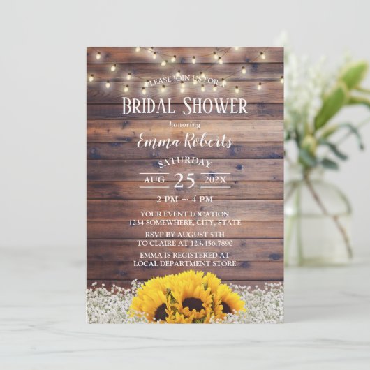 国素朴フローラ列灯ブライダルシャワー 招待状 (スタンド正面)