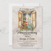 国素朴フローラ引っ越し祝いパーティーパーティー 招待状 (正面)