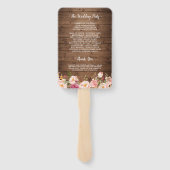 国素朴フローラ文字列ライト結婚式 プログラム ハンドファン (裏面)