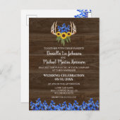 国素朴フローラ〔雄ジカの〕枝角結婚式招待状 ポストカード (正面/裏面)