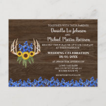 国素朴フローラ〔雄ジカの〕枝角結婚式招待状