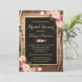 国素朴ブライダルシャワーウッドノットフローララップ 招待状 (スタンド正面)
