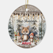 国素朴ベビー初めてのクリスマスベビーベア セラミックオーナメント (左)