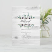 国素朴ユーカリプタスアネモンQRコー結婚ド 招待状 (スタンド正面)