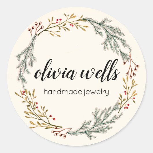 国素朴リース署名スクリプト ラウンドシール (正面)