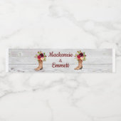 国素朴ヴィンテージウェスタン結婚式の引き出物ブーツ ペットボトルラベル (シングルラベル)