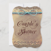 国素朴ヴィンテージカップルのシャワー招待状 招待状 (裏面)