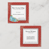 国素朴ヴィンテージバラ名刺 スクエア名刺 (正面/裏面)