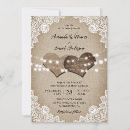 国素朴ヴィンテージバーラップフローラレース結婚ズ 招待状