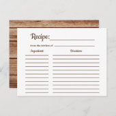 国素朴ヴィンテージレシピカードシャワーインサート インビテーションポストカード (正面/裏面)