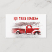 国素朴ヴィンテージレッドホワイトファームトラック 名刺 (正面)