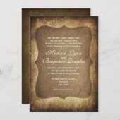 国素朴ヴィンテージ紙結婚式招待状 招待状 (正面/裏面)