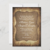 国素朴ヴィンテージ紙結婚式招待状 招待状 (正面)