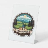 国素朴側チャーム結婚式招待状 | ウッド 台座サイン (正面)