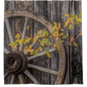 国素朴側ワゴンホイール シャワーカーテン (正面)