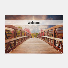 国素朴内の木製の橋へようこそ ドアマット