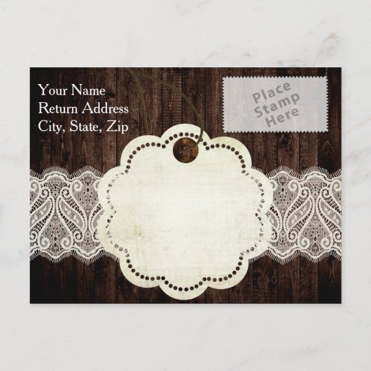 国素朴写真の日付のカー結婚ドを保存 案内ポストカード (裏面)