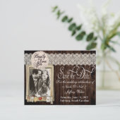 国素朴写真の日付のカー結婚ドを保存 案内ポストカード (スタンド正面)