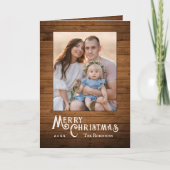 国素朴写真スタイリッシュウッドプランクプリント シーズンカード (正面)