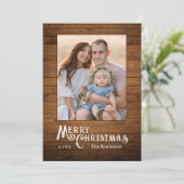 国素朴写真スタイリッシュウッドプランクプリント シーズンカード (スタンド正面)