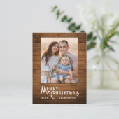 国素朴写真スタイリッシュウッドプランクプリント シーズンポストカード (スタンド正面)