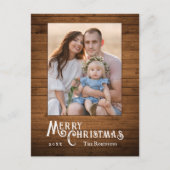 国素朴写真スタイリッシュウッドプランクプリント シーズンポストカード (正面)