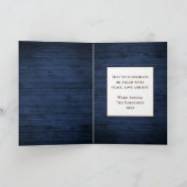 国素朴写真スタイリッシュブルーウッドプランクプリント シーズンカード (内部)