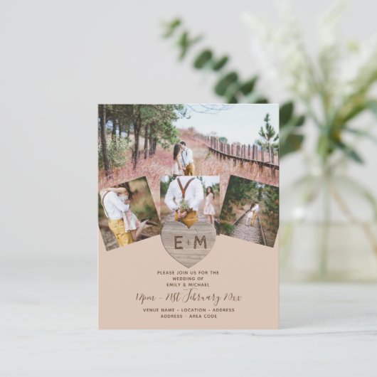 国素朴写真彫刻ハートモノグラム結婚ズ (スタンド正面)