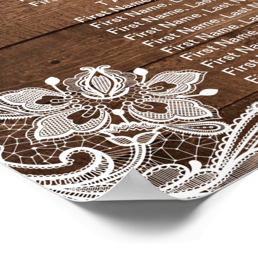 国素朴列ライトの結婚座席表 ポスター (角)