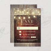 国素朴列ライト結婚式RSVPカード 出欠カード (正面/裏面)