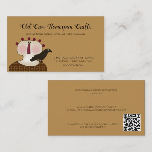 国素朴初期のの初期の人形 名刺 (正面/裏面)