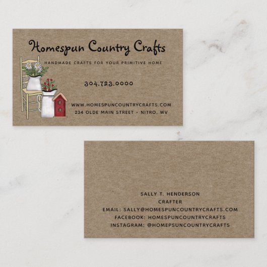 国素朴初期のクラフト名刺 名刺 (正面/裏面)