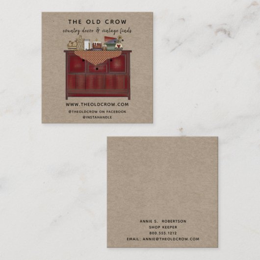 国素朴初期の スクエア名刺 (正面/裏面)