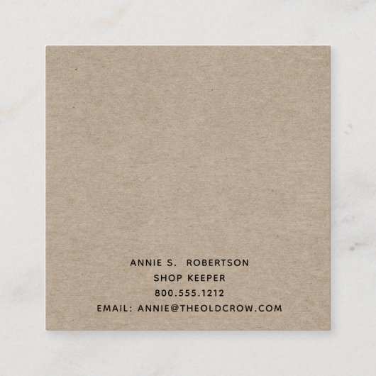 国素朴初期の スクエア名刺 (裏面)