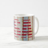 国素朴動揺して米国国旗の木目パターン コーヒーマグカップ (正面右)