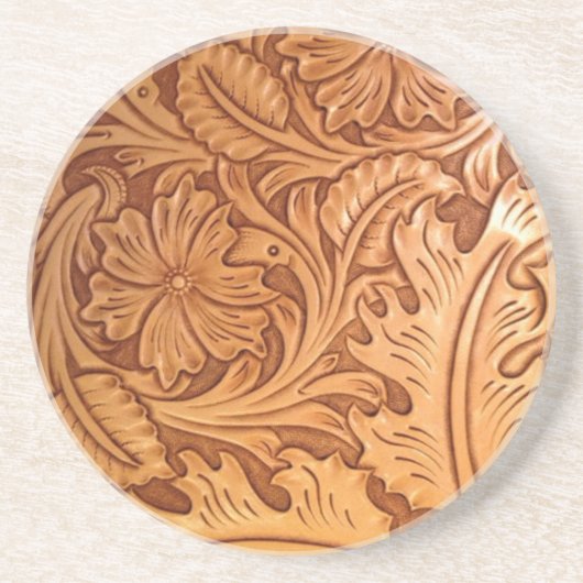 国素朴南西部スタイル西部皮革 コースター (正面)