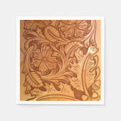 国素朴南西部スタイル西部皮革 スタンダードカクテルナプキン (正面)