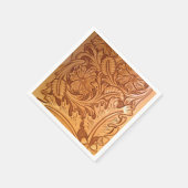 国素朴南西部スタイル西部皮革 スタンダードカクテルナプキン (角)