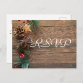 国素朴名クリスマRSVP インビテーションポストカード (正面/裏面)