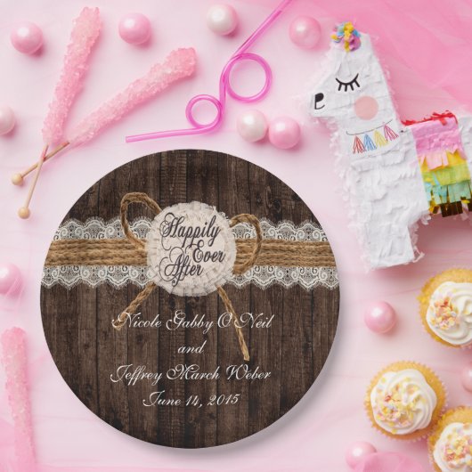 国素朴夫婦の写真のディナ結婚ー ペーパープレート (パーティー)